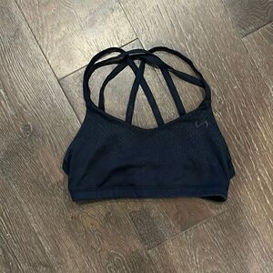 Strappy black sports bra 